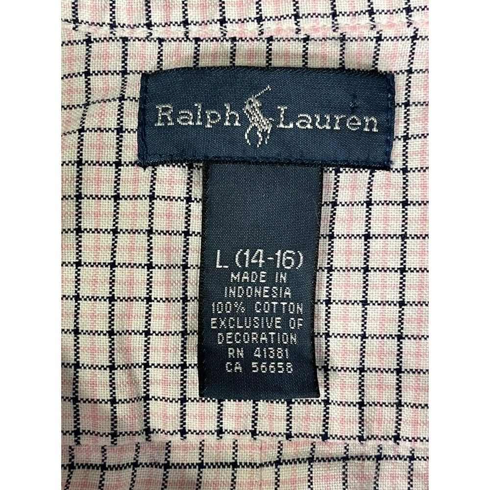 Ralph Lauren Mens Button-Down Shirt Pink Black White Checked Long Sleeve Large - Picture 3 of 8